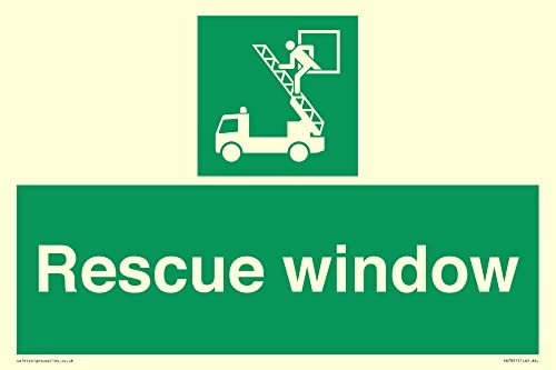 Rettungsfensterschild – 300 x 200 mm – A4L von Viking Signs