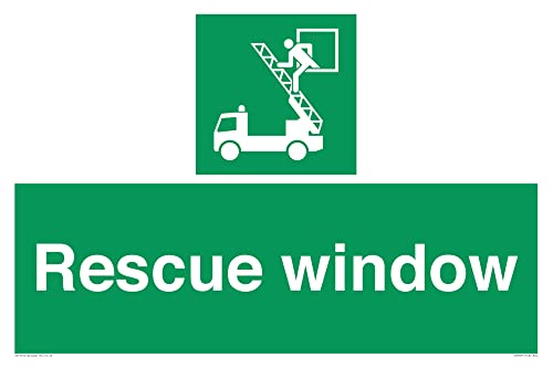 Rettungsfensterschild – 600 x 400 mm – A2L von Viking Signs