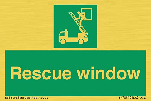 Fensterschild "Rescue", 75 x 50 mm, A8L von Viking Signs