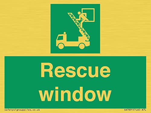 Fensterschild "Rescue" – 100 x 75 mm – A7L von Viking Signs
