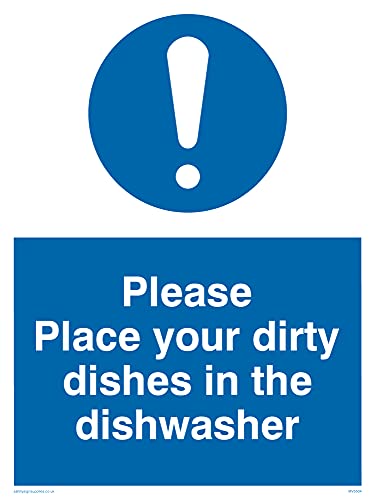 Schild mit Aufschrift"Please Place Dirty Dishes In Geschirrspüler", 150 x 200 mm, A5P, 5 Stück von Viking Signs