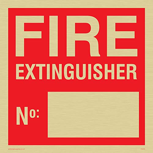 Viking Schilder fv370-s15-g "FEUERLÖSCHER nicht:" Schild, starr gold, Kunststoff, 150 mm H x 150 mm W von Viking Signs