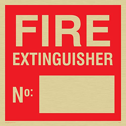 Viking Schilder fv370-s20-g "FEUERLÖSCHER nicht:" Schild, starr gold, Kunststoff, 200 mm H x 200 mm W von Viking Signs