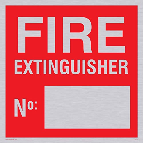 Viking Schilder fv370-s40-sv "FEUERLÖSCHER kein:" Sign, silber, Vinyl, 400 mm H x 400 mm W von Viking Signs