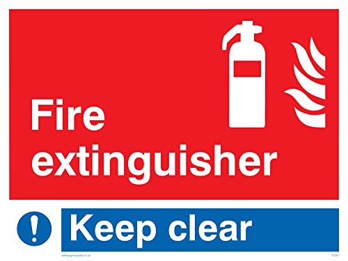 Viking Schilder fz337-a3l-1 m "FEUERLÖSCHER Keep Clear Schild, Kunststoff, 1 mm halbstarr, 300 mm H x 400 mm W von Viking Signs