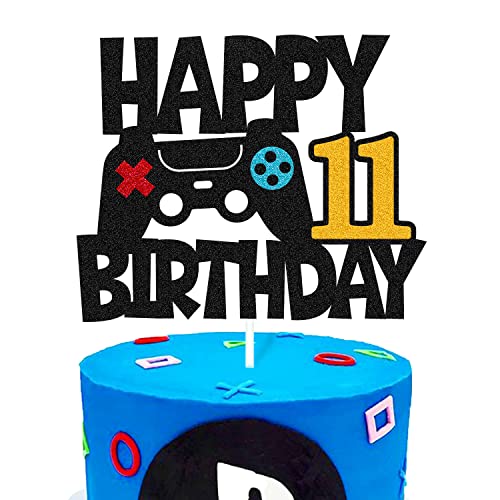Vikiwiin Happy 11th Birthday Cake Topper Game Controller 11s Cake Decoration Level 11s Unlocked Cake Decor Video Play Game Movie Theme Boys Girls Men Women Bday Party Event Celebration Supplies von Vikiwiin