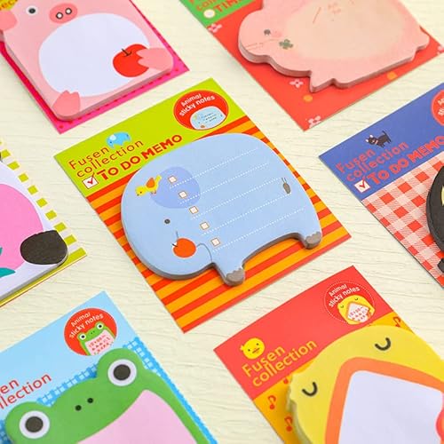 24 Stück Bunt Cartoon Tiere Haftnotizen, Mitgebsel Kindergeburtstag, Kindergeburtstag Gastgeschenke, Kleine Haftnotizen Kinder,Tierförmiger Haftnotizblock Ideal für Büro,Kinder,Studenten von Vikrami lighting