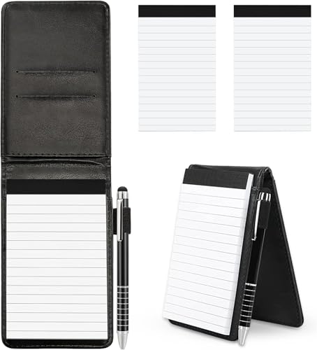 5 Stücke Mini Notizblock Halter Set A7 Halter Oxford Hefte Mini Pocket Notizbuch Kleine Notizblock Pu Leather Notebook Mit Metall Stift und Replacement Notepads für Aktivitäten im Freien von Vikrami lighting