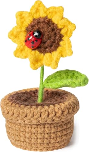 Vikrami lighting Sonnenblumen HäKelblumen, Sonnenblumens Kunstpflanze, Geschenke für Frauen, Mini-Handgefertigte Emotionale Unterstützung, Gestrickte Sonnenblumen von Vikrami lighting