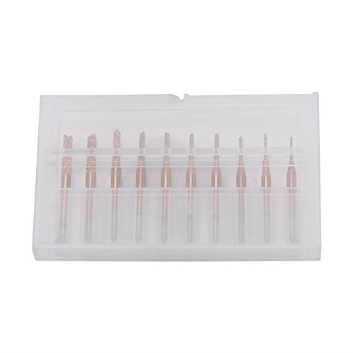 10 Stück Schaftfräser Set, 0,8 mm-3,17 mm Hartmetall Schaftfräser Beschichtetes Schaftfräser Gravierstichel Rotationsschneider 1/8 Zoll Schaft zum Fräsen von Löchern, Nuten und Kanten von Vikye