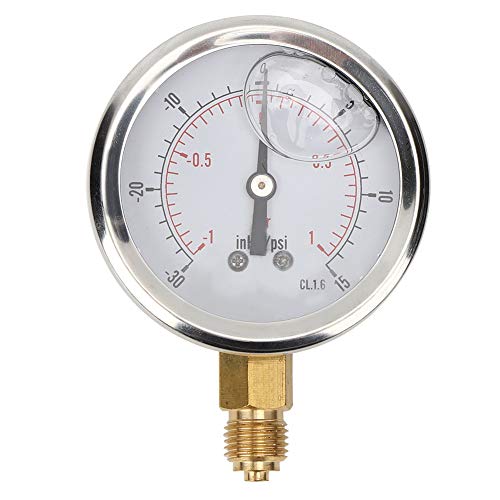 Vikye Axialmanometer, Y60 Professional Axialölgefülltes Vakuum-Manometer Messung für Druck TS - PGGZ60Z4‑1bar 1/4BSP von Vikye