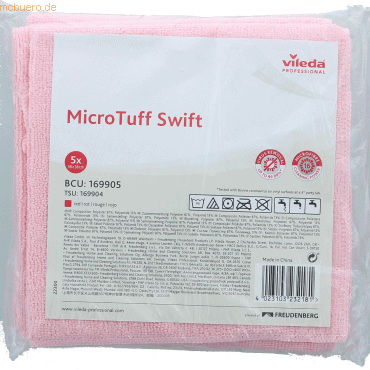 Vileda Microfasertuch MicroTuff Swift rot VE=5 Stück von Vileda