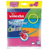 vileda Colors MULTI PACK Mikrofasertücher Mikrofaser 60 °C waschbar, 4 St. von Vileda