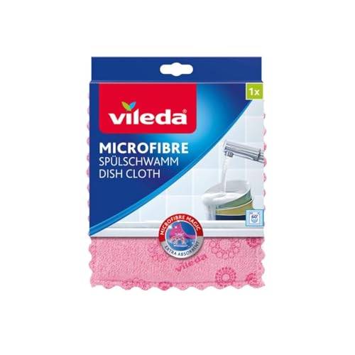 Vileda Microfaser Spülschwamm, im quadratisch praktischen Format, hohe Saugfähigkeit und Schmutzaufnahme, in 4 trendigen Farben und Mustern, 1er Pack Vileda Microfaser Spülschwamm, im quadratisch praktischen Format, hohe Saugfähigkeit und Schmutzaufnahme, in 4 trendigen Farben und Mustern, 1er Pack von Vileda