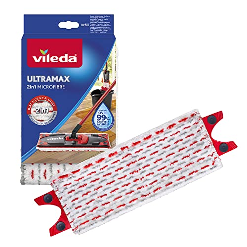 Vileda Ultramax Bodenwischer Ersatzbezug, Wischmopp Bezug Ultramat_Ultramax aus Mikrofasern, für alle Hartböden, Waschmaschinen geeignet, 1er Pack von Vileda