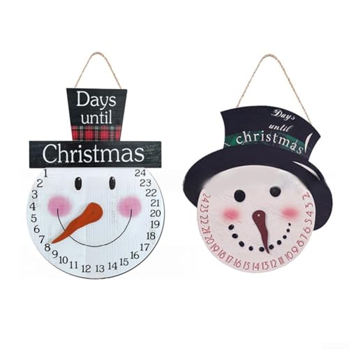 Vilgftyiet Holz-Weihnachts-Adventskalender, 2 Stück, Weihnachtsmann-Countdown-Schild, Urlaubsdekoration, 21,6 x 29,6 cm, Wandbehang, festlich, kreativer Kalender, rot, schwarz, für Heimbüro-Dekoration Vilgftyiet Holz-Weihnachts-Adventskalender, 2 Stück, Weihnachtsmann-Countdown-Schild, Urlaubsdekoration, 21,6 x 29,6 cm, Wandbehang, festlich, kreativer Kalender, rot, schwarz, für Heimbüro-Dekoration von Vilgftyiet