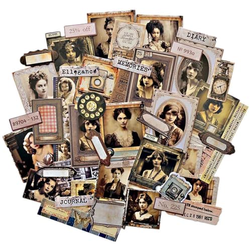 Vilikya Vintage-Fotos für Scrapbooking, ästhetische Menschen, Damen, Foto für Junk-Tagebuch, glänzendes Scrapbook-Papier für Tagebuch-Verzierungen, Decoupage-Karton-Etikett für Collage, 45 Stück Vilikya Vintage-Fotos für Scrapbooking, ästhetische Menschen, Damen, Foto für Junk-Tagebuch, glänzendes Scrapbook-Papier für Tagebuch-Verzierungen, Decoupage-Karton-Etikett für Collage, 45 Stück von Vilikya