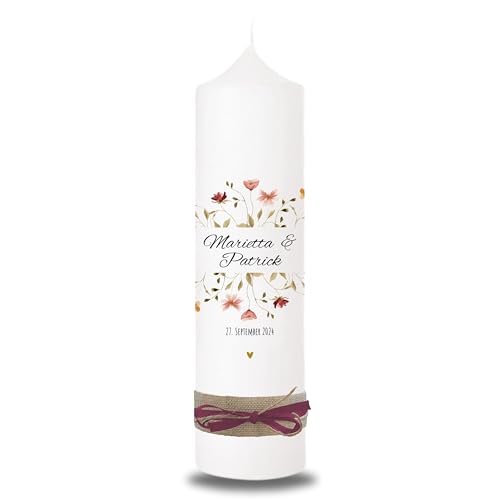 VILLA ROSA LOTTA – Personalisiertes Hochzeitsgeschenk für Brautpaar | Hochzeitskerze mit Namen & Datum | 25 cm x 7 cm | Jahrestag Geschenk Traukerze | Goldene Hochzeit | Hochzeitsdeko VILLA ROSA LOTTA – Personalisiertes Hochzeitsgeschenk für Brautpaar | Hochzeitskerze mit Namen & Datum | 25 cm x 7 cm | Jahrestag Geschenk Traukerze | Goldene Hochzeit | Hochzeitsdeko von Villa Rosa Lotta