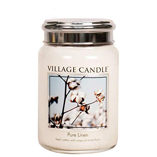 Village Candle Pure Linen 26 oz Large Glass Jar Scented Candle, 21.25 net oz Kerze, Glas, weiß, L, 737 Village Candle Pure Linen 26 oz Large Glass Jar Scented Candle, 21.25 net oz Kerze, Glas, weiß, L, 737 von Village Candle