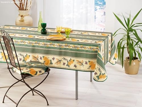 Rechteckige schmutzabweisende Tischdecke - Faltenbeständig und 100% Polyester - Grün - 240x150 cm - Tournesol Abeille - 6/8 Besteck - Innen oder Außen - Esstisch, Küche oder Garten Rechteckige schmutzabweisende Tischdecke - Faltenbeständig und 100% Polyester - Grün - 240x150 cm - Tournesol Abeille - 6/8 Besteck - Innen oder Außen - Esstisch, Küche oder Garten von Villages de Provence