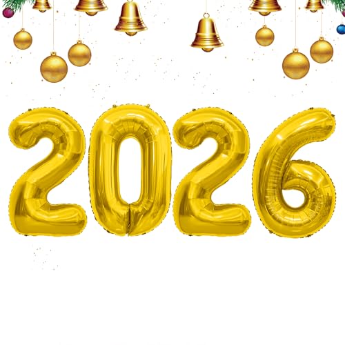2026 Luftballons, 40 Zoll Zahlenballon, Happy New Year Ballons für 2026 Silvester Party Supplies, Abschlussballons Zahlendekorationen Klasse 2026, Geburtstag Jubiläum Dekorationen, Gold 2026 Luftballons, 40 Zoll Zahlenballon, Happy New Year Ballons für 2026 Silvester Party Supplies, Abschlussballons Zahlendekorationen Klasse 2026, Geburtstag Jubiläum Dekorationen, Gold von Vilnadu