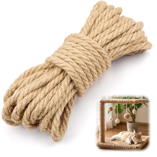 1 Stück 10 m Hanfseil Juteseil Sisalseil für Kratzbaum Juteschnur Bastelschnur für Garten, Kunsthandwerk, Kordel Verpackungen und Dekoration Verwendet Werden Seile und Taue Geeignet für Heim. von Vimmvid