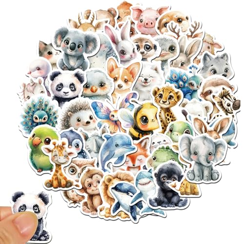 100 Stück Sticker Kinder, Sticker Tiere mit Niedlichen Aquarellen Tiere Motiven, Aufkleber Kinder, für Laptop, Telefon, Wasserflasche, Fahrrad, Koffer, Scrapbook, Fotoalben 100 Stück Sticker Kinder, Sticker Tiere mit Niedlichen Aquarellen Tiere Motiven, Aufkleber Kinder, für Laptop, Telefon, Wasserflasche, Fahrrad, Koffer, Scrapbook, Fotoalben von Vimmvid