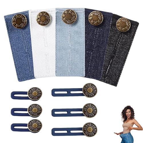 11 Stück Knopfverlängerung für Hosen, Hosenbunderweiterung Hosenknöpfe Hosenbund Enger Machen Clip Hosenknopf Verlängerung Knopfloch Verlängerung Knöpfe Jeans Adjustable Knopf Erweiterung Hose Unisex von Vimmvid