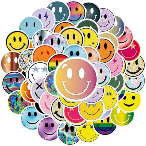 120 Stück Smiley Aufkleber Groß, Smiley Sticker, sticker smiley (5 cm) Colorvolle EmojiSticker für Scrapbooking, Notizbücher und Kids Spielzeug von Vimmvid