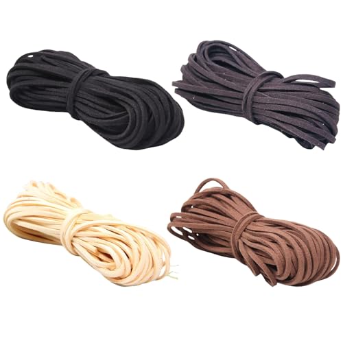 4 Stück Lederband für Ketten, Lederriemen Meterware, Lederschnur, Lederbänder für Ketten Lederschnur für Armband Halskette Handwerk Schmuck 4 Stück Lederband für Ketten, Lederriemen Meterware, Lederschnur, Lederbänder für Ketten Lederschnur für Armband Halskette Handwerk Schmuck von Vimmvid