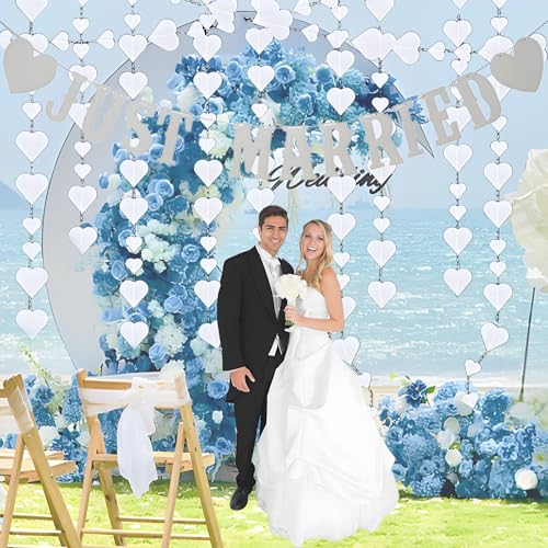 5 Stück Wedding Decoration Hochzeitsdeko Herz Girlande Girlande Hochzeit Just HochzeitMarried Weiß Papier Herzgirlande für Hochzeit 5 Stück Wedding Decoration Hochzeitsdeko Herz Girlande Girlande Hochzeit Just HochzeitMarried Weiß Papier Herzgirlande für Hochzeit von Vimmvid