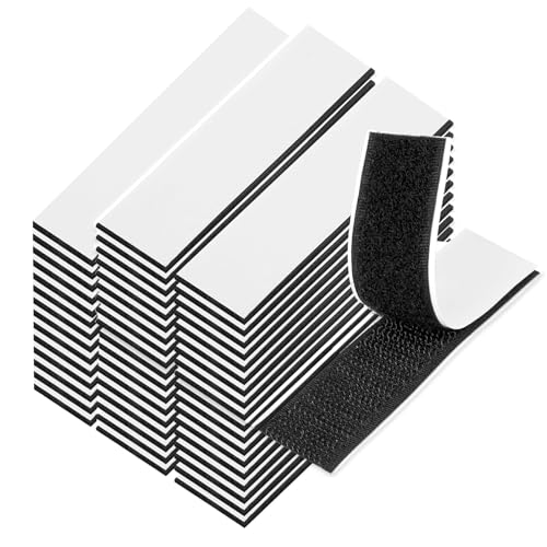 50 Pairs Klettband Selbstklebend Extra Stark, Klettverschluss Selbstklebend Für Stoff Doppelseitiges, Für Wände Tür Boden (Schwarz 2.5 * 10cm Und 3 * 10cm) von Vimmvid
