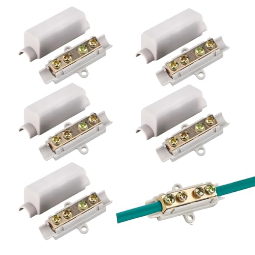 5Pcs Kabelverbinder aus Messing mit Doppelschrauben, ABS-Gehäuse Hauptleitungsabzweigklemme Klemmen Elektro, 1000 V 100 A Verbindungsklemme Geeignet für 2.5 Bis 16 mm² Draht für Deckenleuchten, Schalt 5Pcs Kabelverbinder aus Messing mit Doppelschrauben, ABS-Gehäuse Hauptleitungsabzweigklemme Klemmen Elektro, 1000 V 100 A Verbindungsklemme Geeignet für 2.5 Bis 16 mm² Draht für Deckenleuchten, Schalt von Vimmvid