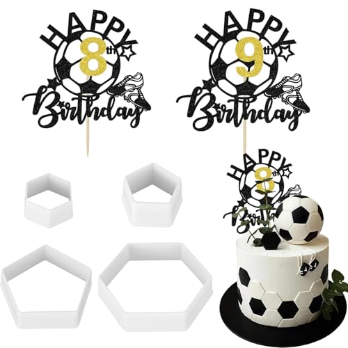 6 Stück Tortendeko Fussball mit Sechseck Ausstechformen, Tortenaufleger Personalisiert Deko Geburtstag Kinder, Fußball Geburtstag Deko für Kuchen DIY Torten Dekorieren 6 Stück Tortendeko Fussball mit Sechseck Ausstechformen, Tortenaufleger Personalisiert Deko Geburtstag Kinder, Fußball Geburtstag Deko für Kuchen DIY Torten Dekorieren von Vimmvid