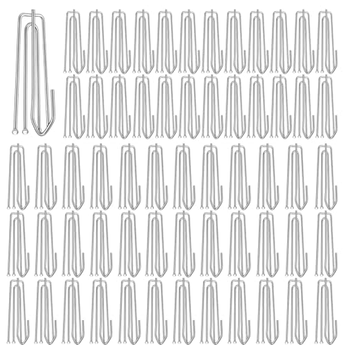 60 Stück Vorhang Haken Set, Typ Der Gardinenklammer Gardinenhaken für Schienen, Curtain Hooks Einfaches Design und Einfach Aufzuhängen, Zeit und Energie Sparen (Silbrig) von Vimmvid