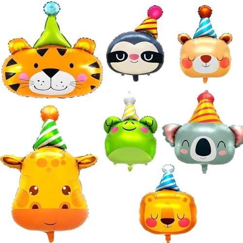 7 Stück Tierkopf Luftballons Helium Ballons Geburtstag, Luftballon Tiere Ballons Deko Tierkopf Riesenballon für Kindergeburtstage Waldtiere Partydeko 7 Stück Tierkopf Luftballons Helium Ballons Geburtstag, Luftballon Tiere Ballons Deko Tierkopf Riesenballon für Kindergeburtstage Waldtiere Partydeko von Vimmvid