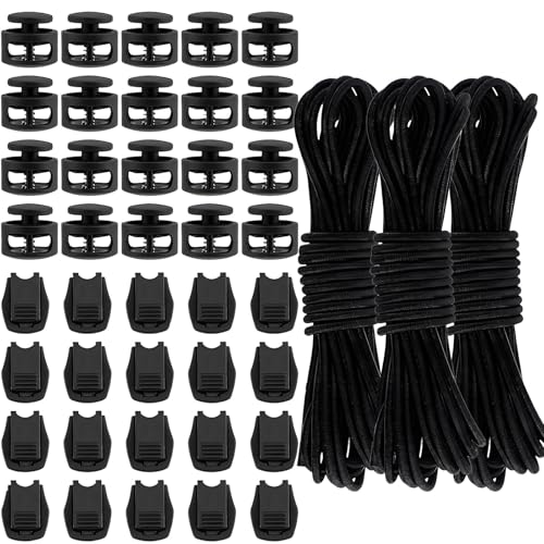 Gummischnur 3 mm x 5 m Schwarz Gummiband Elastisches Nylonband Mit 20 Federschnalle, Schwanzclip 20 2 Loch Kordelzug, Gummikordel Rucksack Gummizug, kordelstopper 2 Loch kordelstopper Federschnalle Gummischnur 3 mm x 5 m Schwarz Gummiband Elastisches Nylonband Mit 20 Federschnalle, Schwanzclip 20 2 Loch Kordelzug, Gummikordel Rucksack Gummizug, kordelstopper 2 Loch kordelstopper Federschnalle von Vimmvid