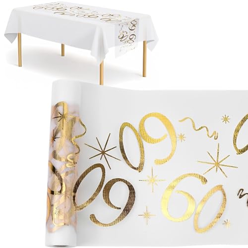 Tischdeko 60 Geburtstag, Tischläufer 60 Geburtstag Tischdeko 28cm X 15m Tischläufer Gold Rolle Tischdecke Tischband Für 60 Jährige Mann Und Frau Party Zuschneidbar Tischdeko 60 Geburtstag, Tischläufer 60 Geburtstag Tischdeko 28cm X 15m Tischläufer Gold Rolle Tischdecke Tischband Für 60 Jährige Mann Und Frau Party Zuschneidbar von Vimmvid