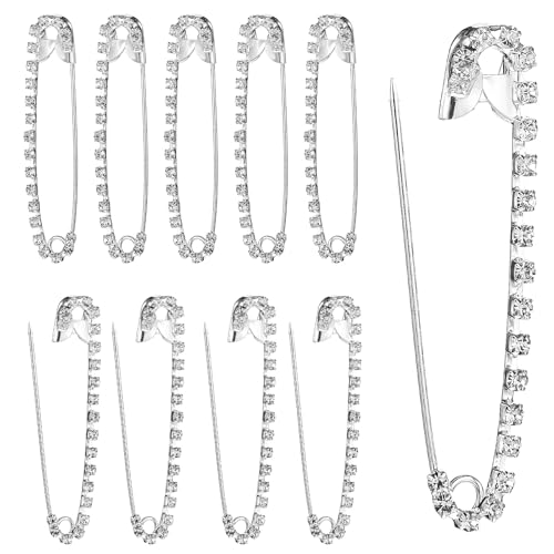 10 silberfarbene Sicherheitsnadeln mit Strasssteinen, glitzernde Strasssteine, dekorative Sicherheitsnadeln für Damen, Sicherheitsnadeln, Diamanten, Sicherheitsnadeln für Schal, Jeans, Pullover 10 silberfarbene Sicherheitsnadeln mit Strasssteinen, glitzernde Strasssteine, dekorative Sicherheitsnadeln für Damen, Sicherheitsnadeln, Diamanten, Sicherheitsnadeln für Schal, Jeans, Pullover von Vin Beauty