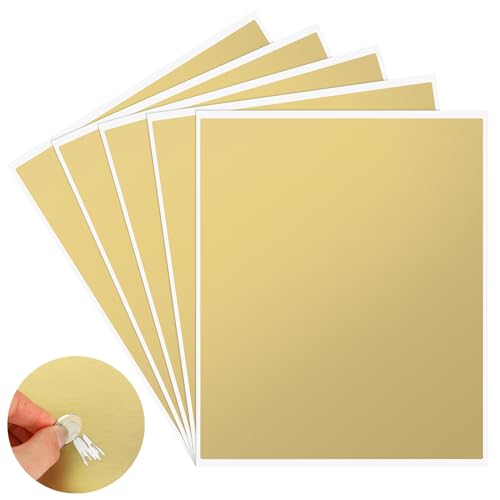 5 Stück 23,5 x 20 cm Rubbelaufkleber, Rubbellose Selber Machen, Gold Rubbel Etiketten, DIY Rubbeletiketten, Selbstklebendes Rubbeletikett (Gold) von Vin Beauty