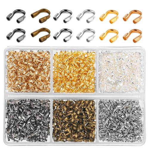 600 Stück Messingdraht Schutzdraht Kabelschutz U-Form Fundstücke Schutzschlaufen für Schmuckherstellung, Ohrringe, Armbänder, Halsketten, Handwerk, 6 Farben von Vin Beauty