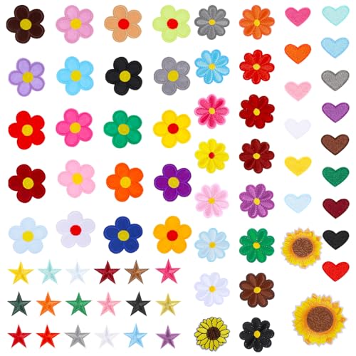 71 Stück Aufnäher zum Aufbügeln, Blume Aufnäher Kinder, Flicken zum Aufbügeln Kinder Erwachsene, Patches Blumen Stern Herzen Bügelflicken Applikationen, Bügelbilder für Textilien 71 Stück Aufnäher zum Aufbügeln, Blume Aufnäher Kinder, Flicken zum Aufbügeln Kinder Erwachsene, Patches Blumen Stern Herzen Bügelflicken Applikationen, Bügelbilder für Textilien von Vin Beauty