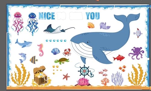 Meerestier-Pinnwand, Klassenzimmer-Dekoration, Oktopus-Ausschnitte für Kinder, Schulbedarf, schöne Papierausschnitte, Wanddekoration, Sommer, Ozean, Fische, Party-Dekoration Meerestier-Pinnwand, Klassenzimmer-Dekoration, Oktopus-Ausschnitte für Kinder, Schulbedarf, schöne Papierausschnitte, Wanddekoration, Sommer, Ozean, Fische, Party-Dekoration von VinTS