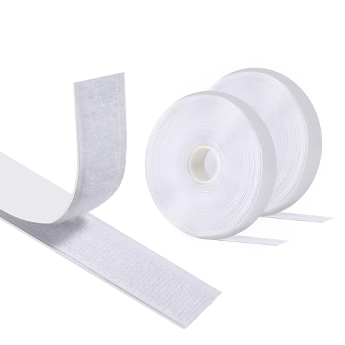 Vinabo 8m X 20mm Klettband Selbstklebend Extra Stark, Selbstklebendes Klettband, Klettverschluss Zum Kleben, Klettverschluss Selbstklebend FüR Stoff (Weiß) von Vinabo