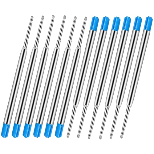 12 Stück Austauschbare Kugelschreiberminen,Ersatzminen für das G2-Format，Metall Kugelschreibermine mit Großraumminen Spitze, Kuliminen - Kugelschreiber Patrone （Blau） von Vineen
