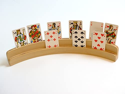Vinkelau Holz Kartenhalter mit 2 Ebenen BZW. 2 Reihen mit Stufe / aus unbehandeltem Buchenholz / Doppelkartenhalter / Spielkartenhalter / halbrund/ Länge: 50 cm Vinkelau Holz Kartenhalter mit 2 Ebenen BZW. 2 Reihen mit Stufe / aus unbehandeltem Buchenholz / Doppelkartenhalter / Spielkartenhalter / halbrund/ Länge: 50 cm von Vinkelau