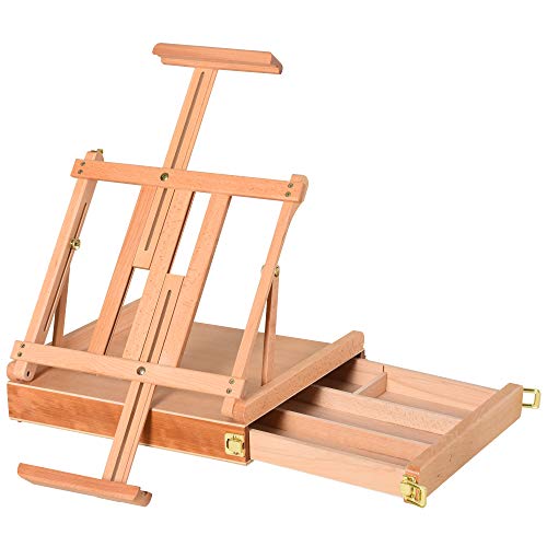 Vinsetto Staffelei Keilrahmen Kofferstaffelei Atelierstaffelei Winkelverstellbar Faltbar mit Schublade Buchenholz Natur 42 x 36 x 12,5 cm Vinsetto Staffelei Keilrahmen Kofferstaffelei Atelierstaffelei Winkelverstellbar Faltbar mit Schublade Buchenholz Natur 42 x 36 x 12,5 cm von Vinsetto