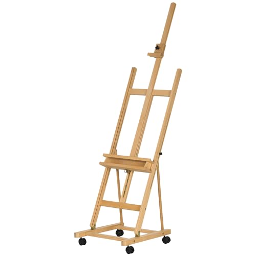 Vinsetto Staffelei Standstaffelei Klappbare Atelierstaffelei mit HalterungHöhenverstellbarer Leinwand Ständer mit Rollen für Kunstmalerei, Buchenholz für Leinwände bis 118 cm Höhe Vinsetto Staffelei Standstaffelei Klappbare Atelierstaffelei mit HalterungHöhenverstellbarer Leinwand Ständer mit Rollen für Kunstmalerei, Buchenholz für Leinwände bis 118 cm Höhe von Vinsetto