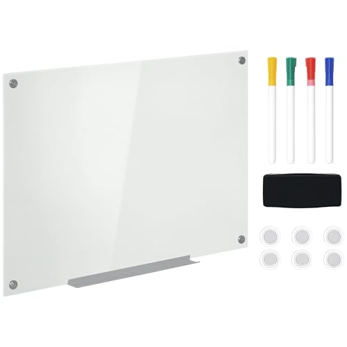 Vinsetto Whiteboard Magnettafel mit 4 Stifte, 6 Magnete, 1 Schwamm,1 Ablage, Staffelei Glastafel Wandmontage leicht abwischbar 90 x 60 cm Vinsetto Whiteboard Magnettafel mit 4 Stifte, 6 Magnete, 1 Schwamm,1 Ablage, Staffelei Glastafel Wandmontage leicht abwischbar 90 x 60 cm von Vinsetto