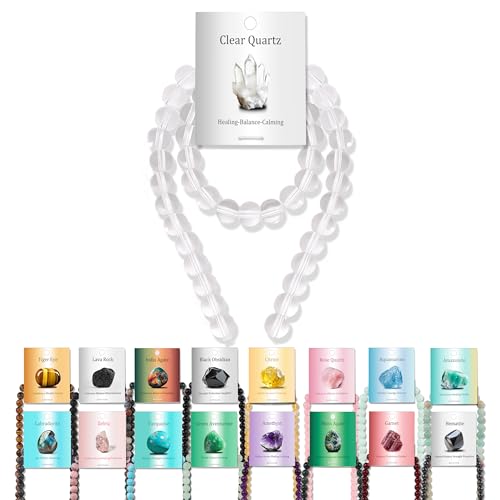 Vinswet 45 Stück 8 mm klare Quarz-Natursteinperlen, rund, echte Steinperlen, lose Edelsteine, zum Selbermachen, glatte Perlen für Armbänder, Halsketten, Ohrringe, Schmuckherstellung Vinswet 45 Stück 8 mm klare Quarz-Natursteinperlen, rund, echte Steinperlen, lose Edelsteine, zum Selbermachen, glatte Perlen für Armbänder, Halsketten, Ohrringe, Schmuckherstellung von Vinswet